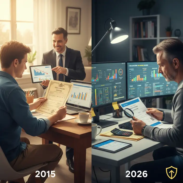 Wykres porównujący RRSO starego kredytu z 2015 roku i nowe oferty refinansowania kredytu w 2026 na ekranie laptopa